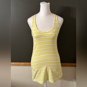 Lululemon Cool Racerback Twin Stripe Sizzle Yellow White Size 6